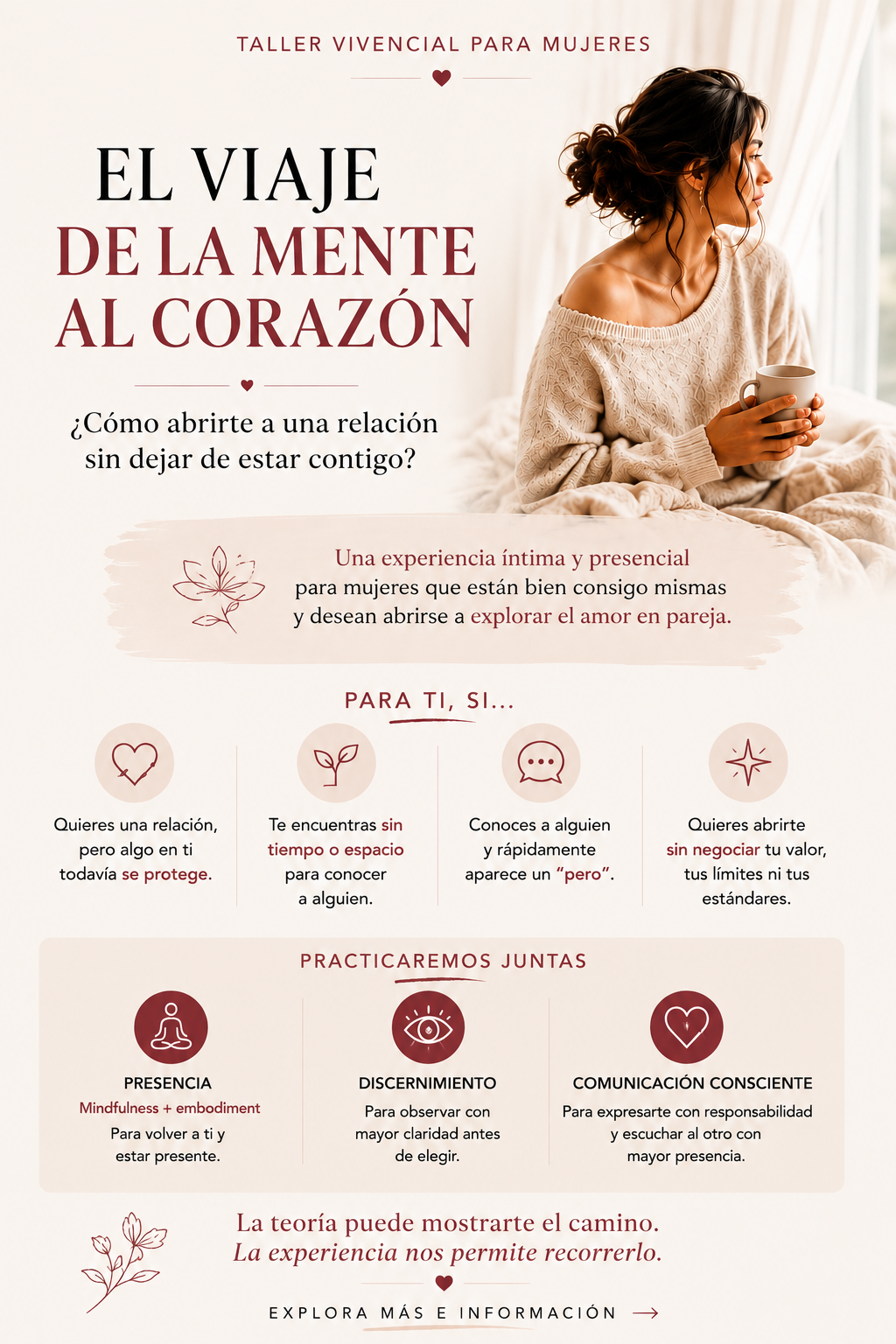 El Viaje de la Mente al Corazón — Taller vivencial para mujeres. 19 de septiembre de 2026, Puerto Vallarta, Jalisco.